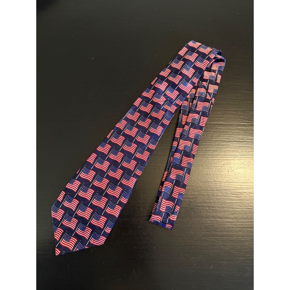Unbranded Mens American Flag Patriotic Necktie Blue Red White USA‎ Stars Strip